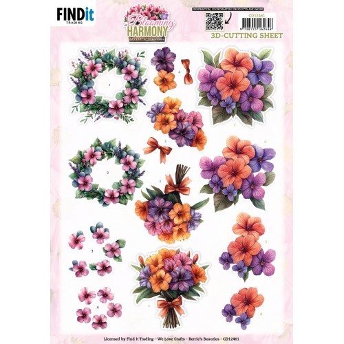 3D Cutting Sheet - Berries Beauties - Blooming Harmony - Blooming Bouquet