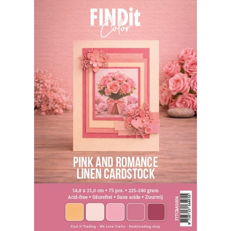 Find It Color - Linen Cardstock Pack A5 - Pink and Romance Pack