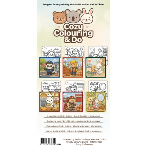 Findit Color - Cozy Colouring Cards Set - Wild Botanical