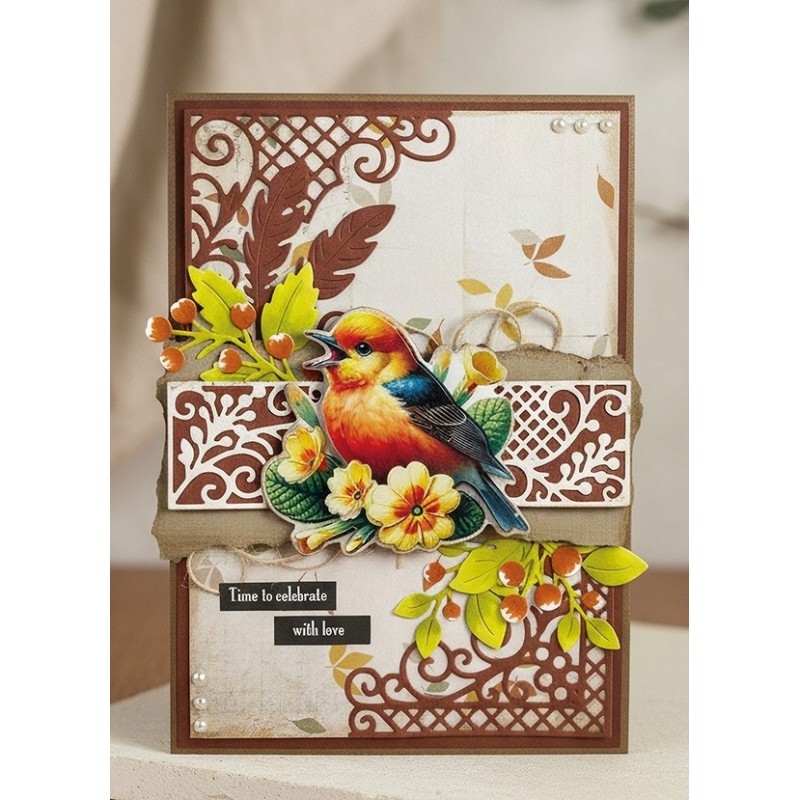 3D Cutting Sheet - Berries Beauties - Whispers of Nature - Yellow