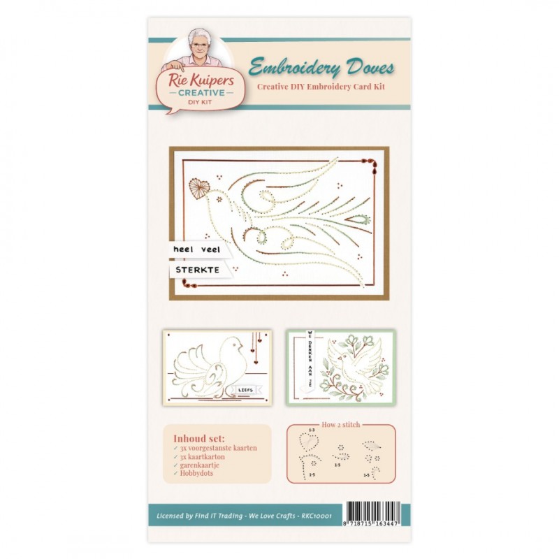 Rie Kuipers Creative – Embroidery Doves - DIY Embroidery Card Kit Rie Kuipers Creative – Embroidery Doves - DIY Embroidery Card Kit