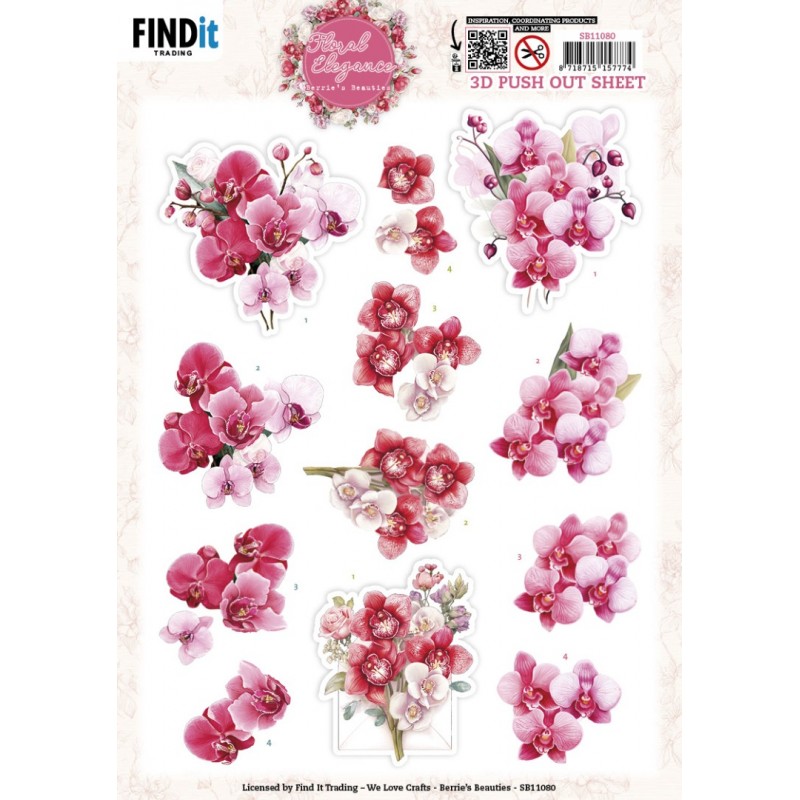 3D Pushout Sheet - Berries Beauties - Floral Elegance - Orchid Grace