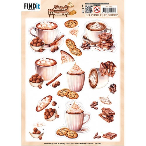 3D Pushout Sheet - Berries Beauties - Sweet Moments - Cookie Delights