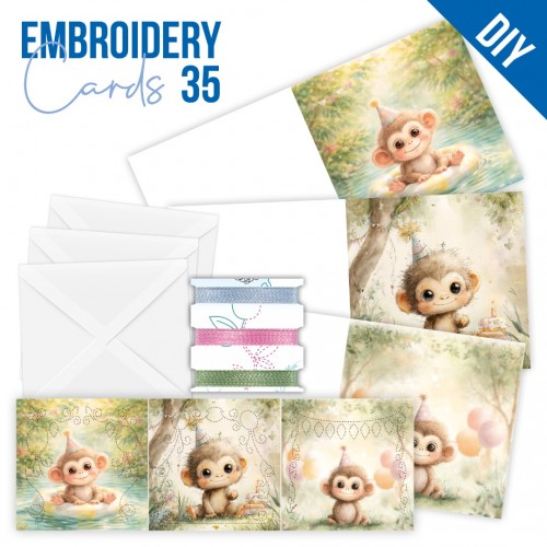 Stitch and Do Cards 35 - Birthday Monkey