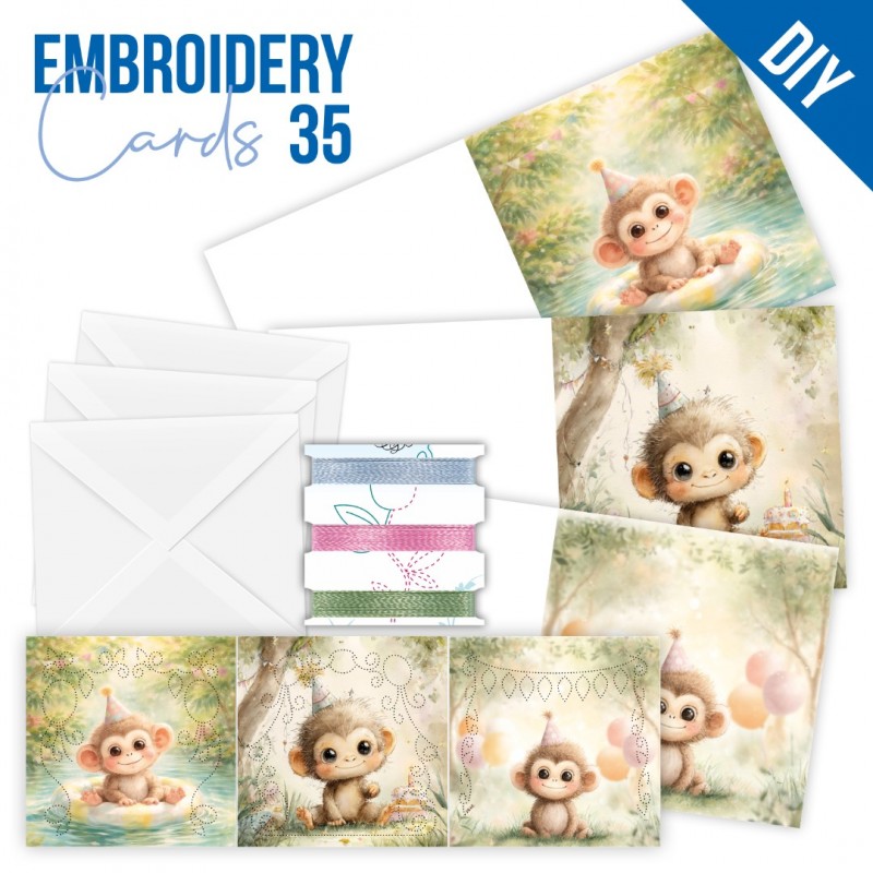 Stitch and Do Cards 35 - Birthday Monkey