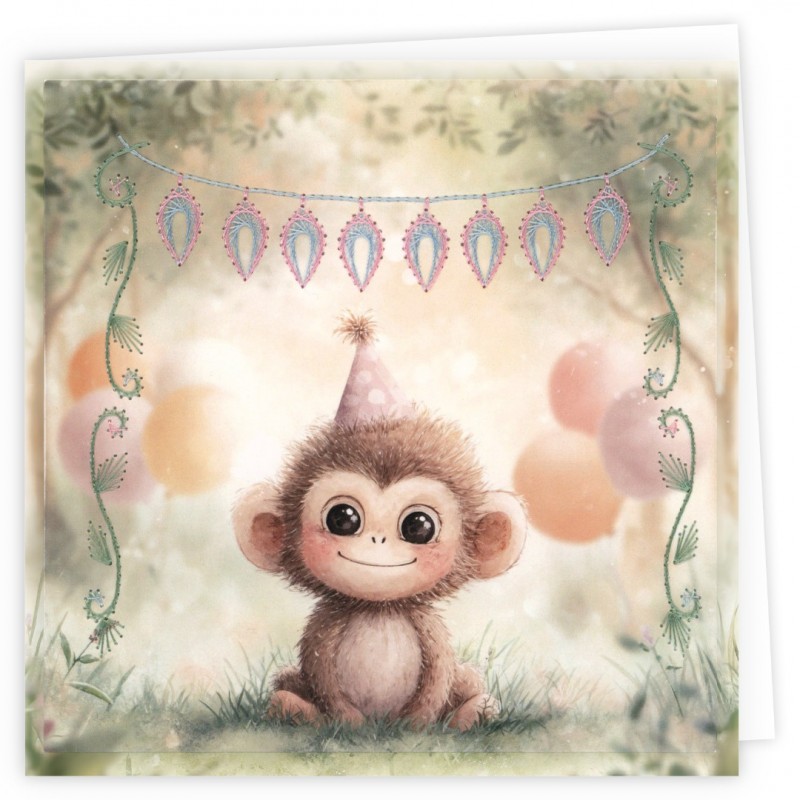 Stitch and Do Cards 35 - Birthday Monkey