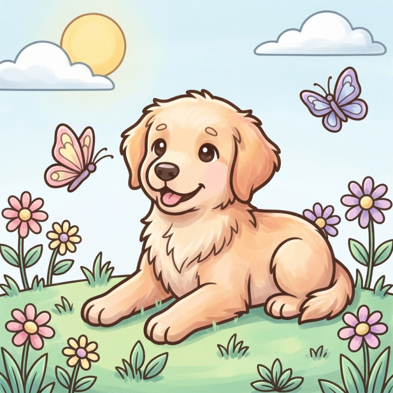 Findit Color - Cozy Colouring Cards Set - Buddy The Puppy - Outside Adventures