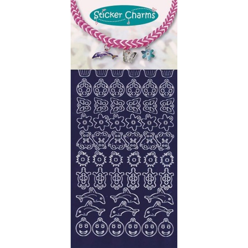 Sticker charms smile Mirror Blue